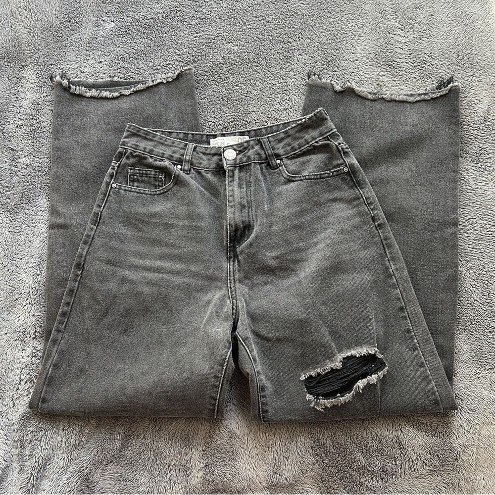Black high waisted ripped jeans
